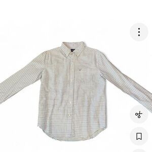 American Eagle Outfitters Men's Black and White Checkered Shirt